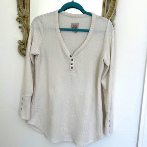 Chaser waffle weave Henley long sleeve